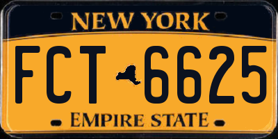 NY license plate FCT6625