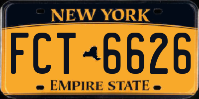 NY license plate FCT6626