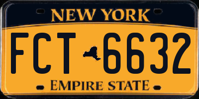 NY license plate FCT6632