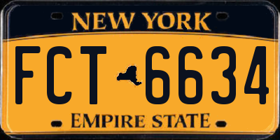 NY license plate FCT6634