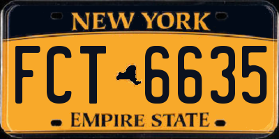 NY license plate FCT6635