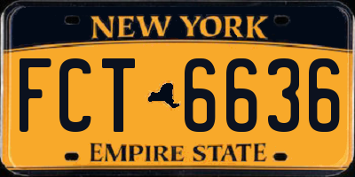 NY license plate FCT6636