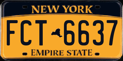 NY license plate FCT6637