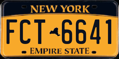 NY license plate FCT6641
