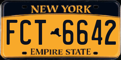 NY license plate FCT6642