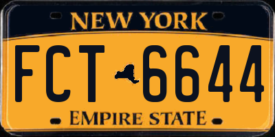NY license plate FCT6644