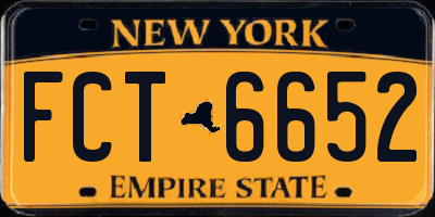 NY license plate FCT6652