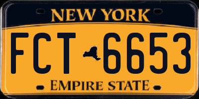 NY license plate FCT6653
