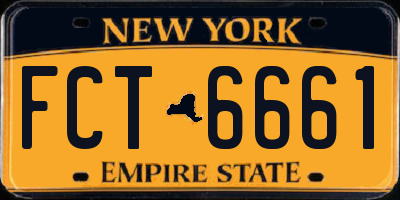 NY license plate FCT6661