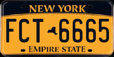 NY license plate FCT6665