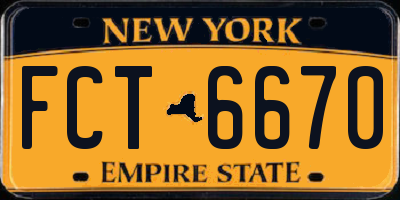 NY license plate FCT6670