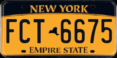 NY license plate FCT6675