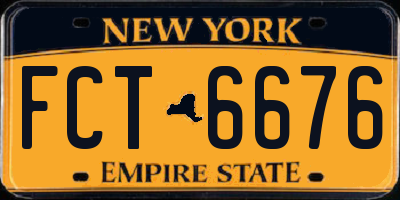 NY license plate FCT6676