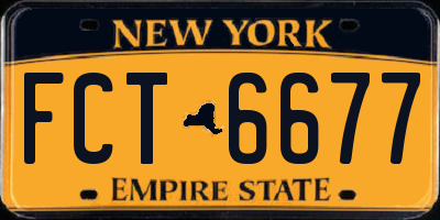 NY license plate FCT6677
