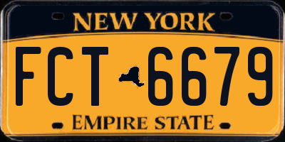 NY license plate FCT6679
