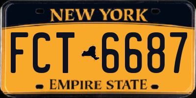 NY license plate FCT6687