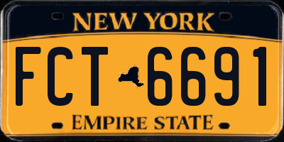 NY license plate FCT6691