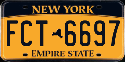 NY license plate FCT6697