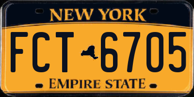 NY license plate FCT6705