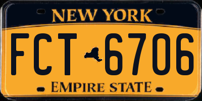NY license plate FCT6706