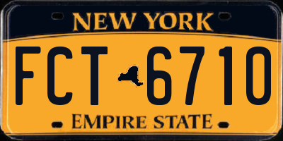 NY license plate FCT6710