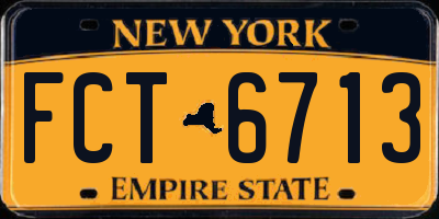 NY license plate FCT6713