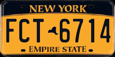 NY license plate FCT6714