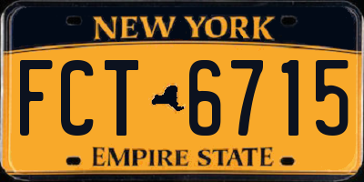 NY license plate FCT6715