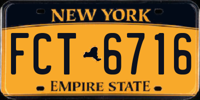 NY license plate FCT6716