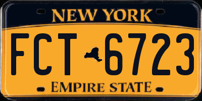NY license plate FCT6723