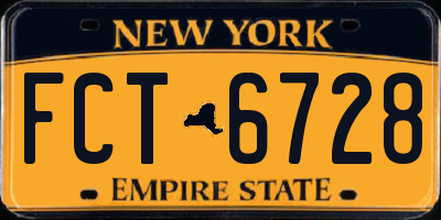 NY license plate FCT6728
