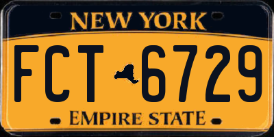 NY license plate FCT6729