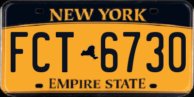 NY license plate FCT6730