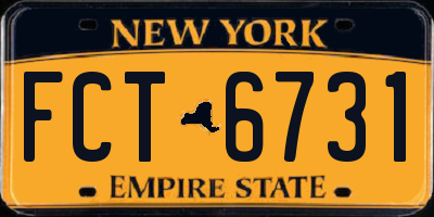 NY license plate FCT6731