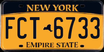NY license plate FCT6733