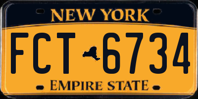NY license plate FCT6734
