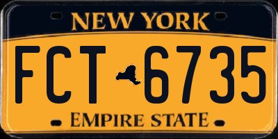 NY license plate FCT6735