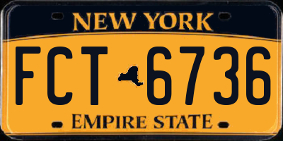 NY license plate FCT6736
