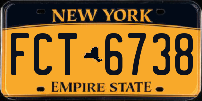 NY license plate FCT6738