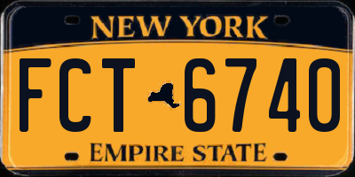 NY license plate FCT6740
