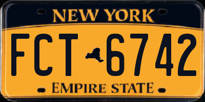 NY license plate FCT6742