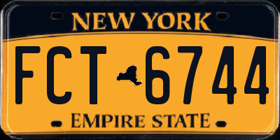 NY license plate FCT6744
