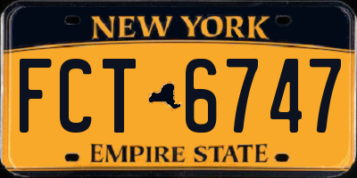 NY license plate FCT6747