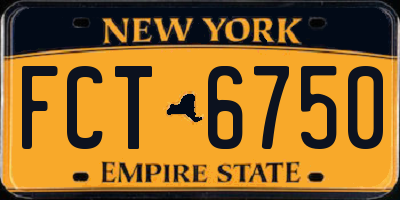 NY license plate FCT6750