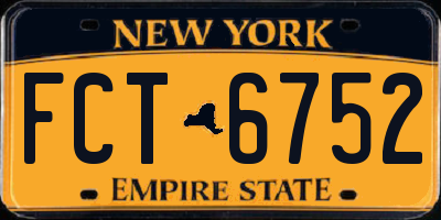 NY license plate FCT6752
