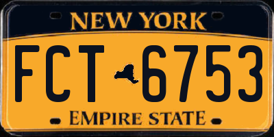 NY license plate FCT6753
