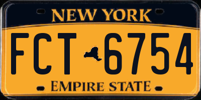 NY license plate FCT6754