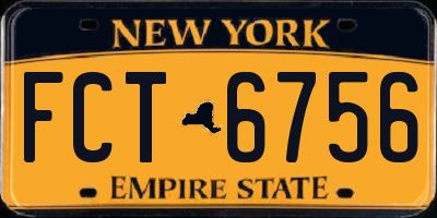 NY license plate FCT6756
