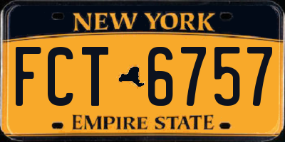NY license plate FCT6757
