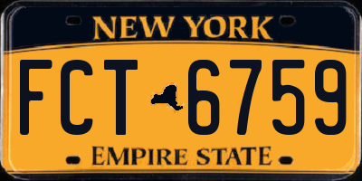 NY license plate FCT6759
